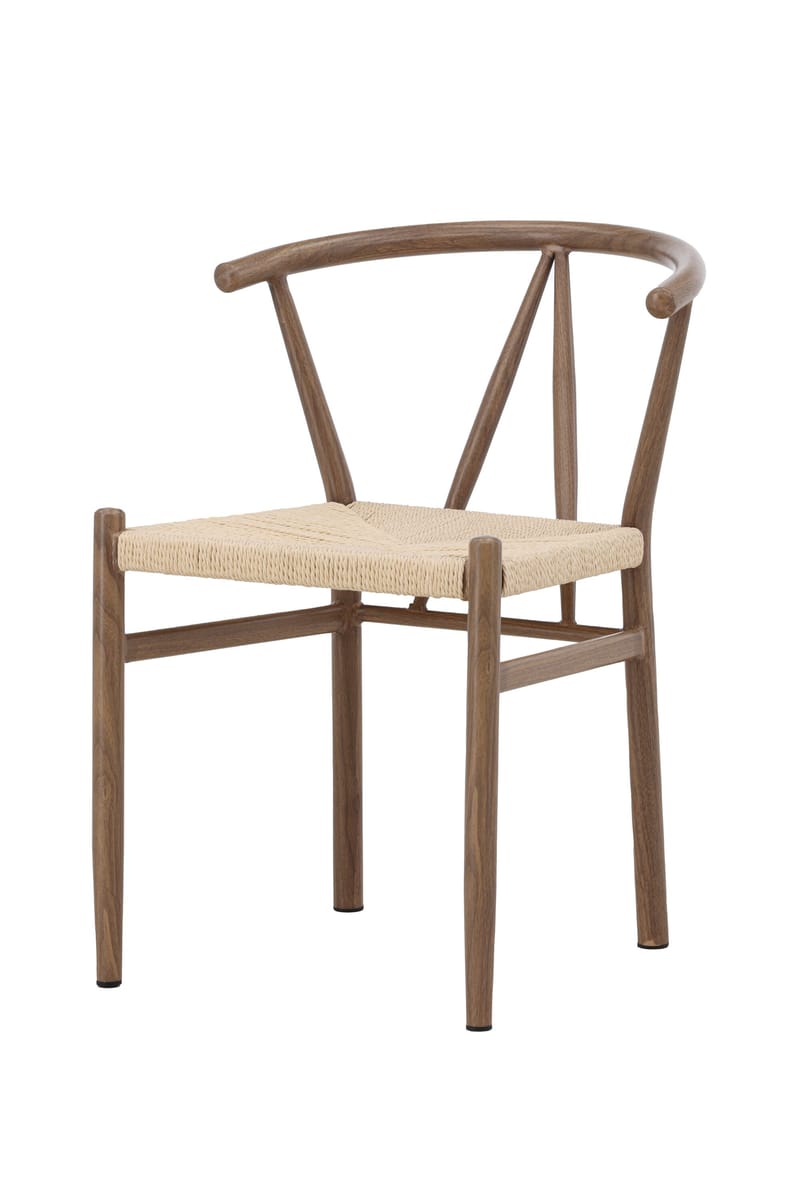 Matstol utan armstöd Peach Alfons Dining Chair - Woodlook / Nature Rope Beige, undefined