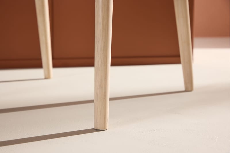 Matstol utan armstöd Peach Flora Dining Chair - Whitewash Legs / Beige Fabric Whitewash - Möbler - Stolar & fåtöljer - Matstol & köksstol