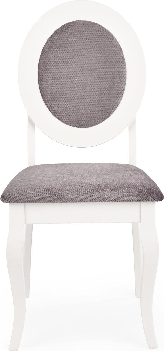 Matstol vitt trä med grå sits - Vit/grå - Möbler - Stolar & fåtöljer - Matstol & köksstol