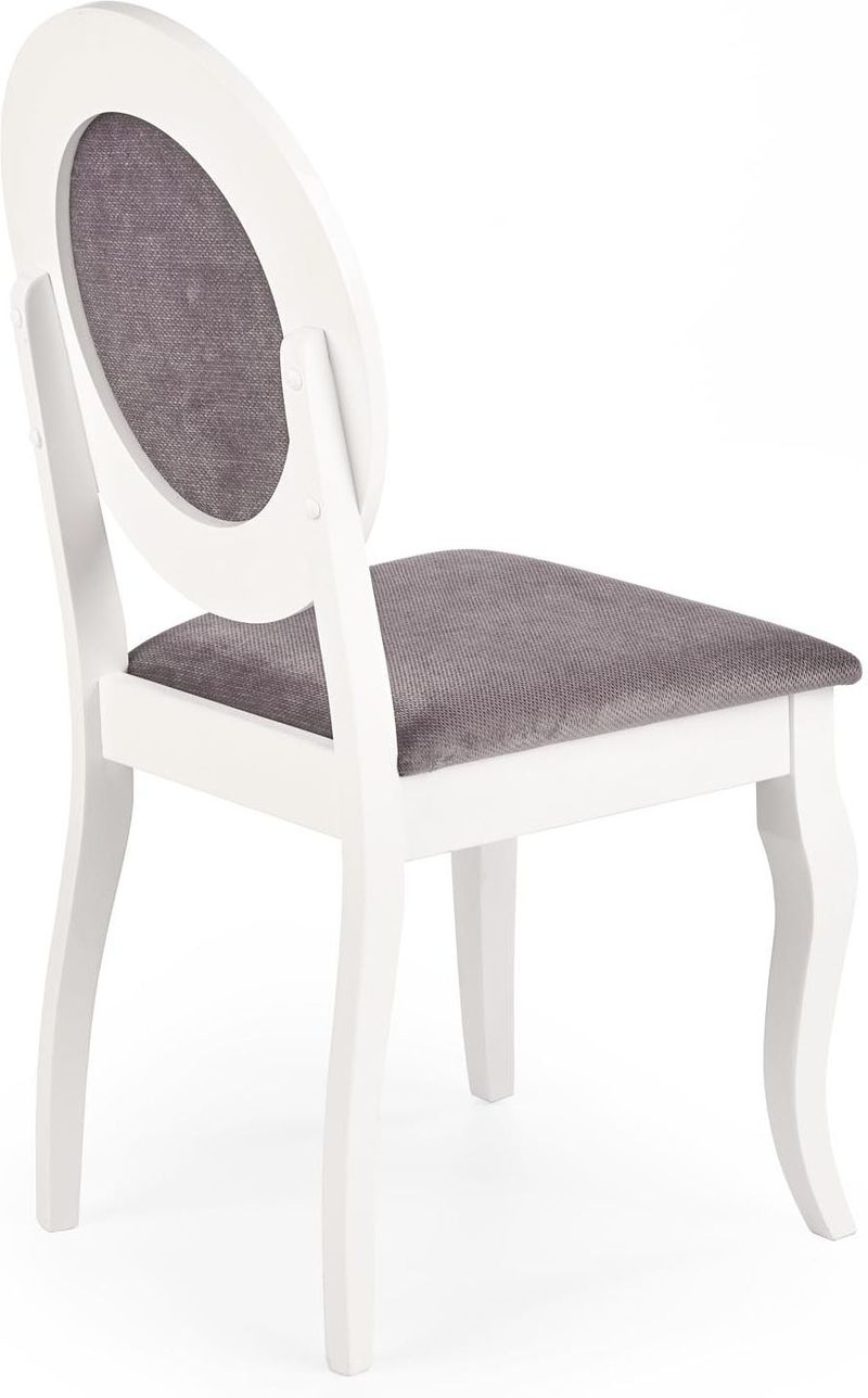 Matstol vitt trä med grå sits - Vit/grå - Möbler - Stolar & fåtöljer - Matstol & köksstol