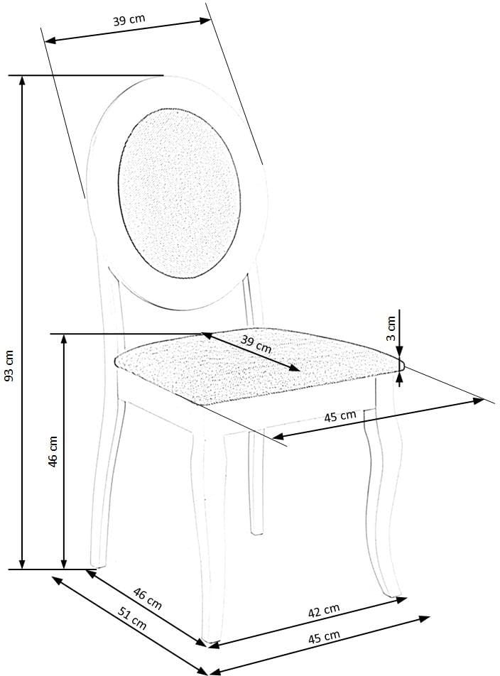 Matstol vitt trä med grå sits - Vit/grå - Möbler - Stolar & fåtöljer - Matstol & köksstol