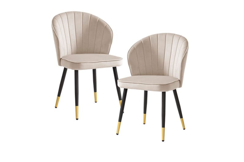 Matstol Wohnling sammet klädd med metallben, modern loftstil Beige, Beige