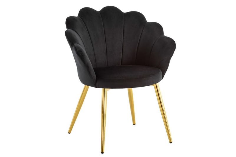 Matstol Wohnling tulpan sammet klädd, modern loftstil Svart - Svart - Möbler - Stolar & fåtöljer - Matstol & köksstol