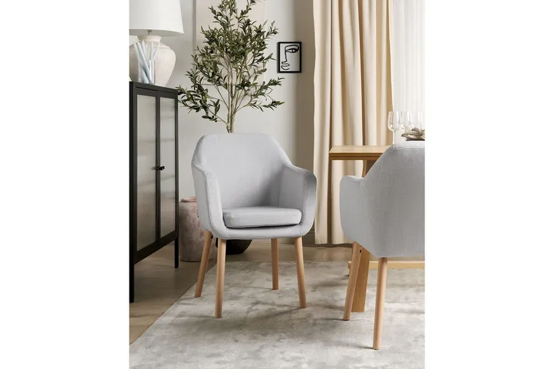 Matstol Yorkville ll - Grå, ljust trä - Möbler - Stolar & fåtöljer - Matstol & köksstol