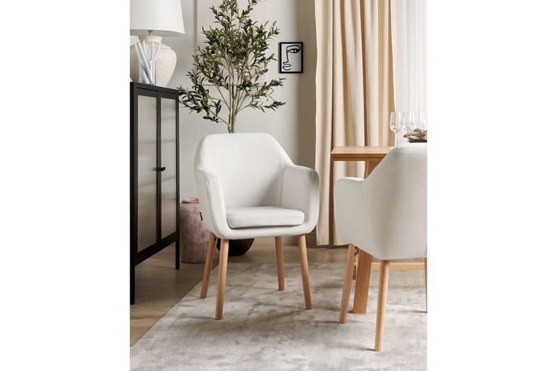 Matstol Yorkville ll - Vit, ljust trä - Möbler - Stolar & fåtöljer - Matstol & köksstol