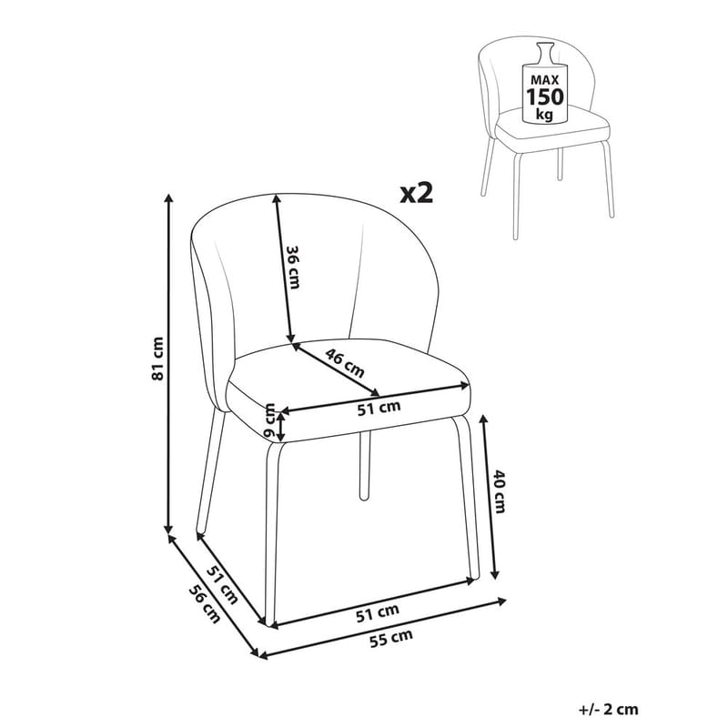 Matstol Zana 2-pack - Brun, Svart - Möbler - Stolar & fåtöljer - Matstol & köksstol