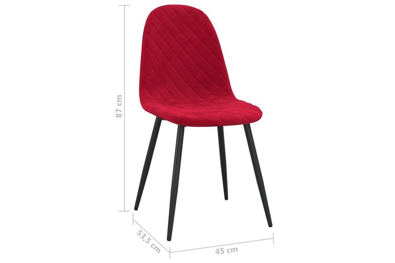 Matstolar 4 st vinröd sammet - Röd - Möbler - Stolar & fåtöljer - Matstol & köksstol
