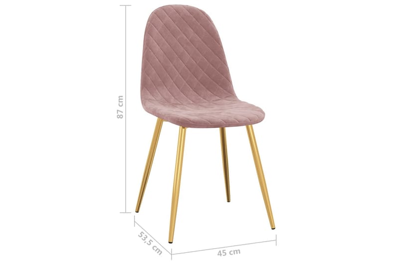Matstolar 6 st Rosa Sammet - Rosa - Möbler - Stolar & fåtöljer - Sminkstol