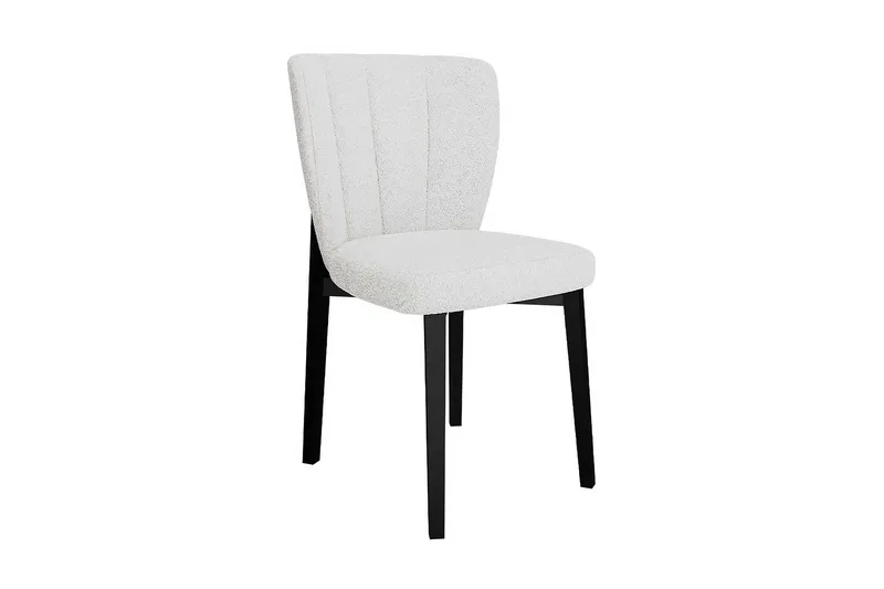 Aldbrough Matstol i Bouclé med Träben, Ljusbeige