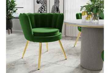 Aldbrough Matstol i Sammet med Metallfinish - Grön - Möbler - Stolar & fåtöljer - Matstol & köksstol