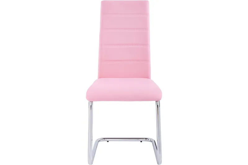 Aleia Matstol Konstläder 4-pack - Rosa/Krom - Möbler - Stolar & fåtöljer - Matstol & köksstol