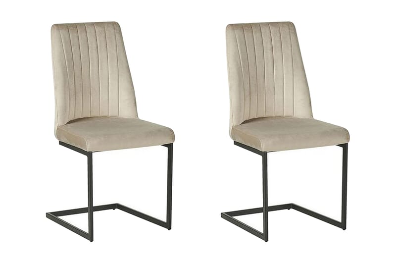 Arnia Matstol 2-pack - Sammet/Grå - Möbler - Stolar & fåtöljer - Matstol & köksstol