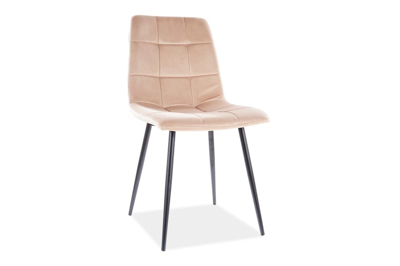 Axarnes Matstol - Sammet/Beige/Svart - Möbler - Stolar & fåtöljer - Matstol & köksstol