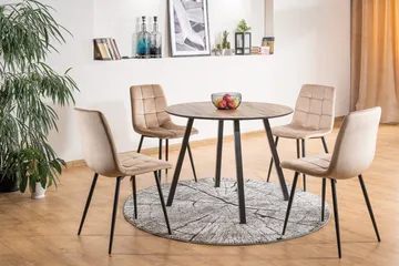 Axarnes Matstol - Sammet/Beige/Svart - Möbler - Stolar & fåtöljer - Matstol & köksstol