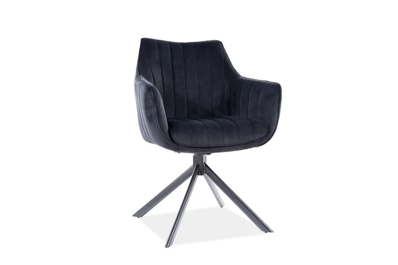 Azaila Karmstol Snurrbar - Sammet/Svart - Möbler - Stolar & fåtöljer - Matstol & köksstol