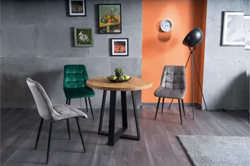 Begin Matstol - Sammet/Grå - Möbler - Stolar & fåtöljer - Matstol & köksstol