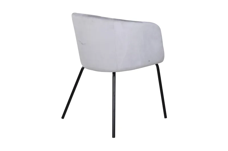 Berit Karmstol med Armstöd - Sammet/Grå/Svart - Möbler - Stolar & fåtöljer - Matstol & köksstol