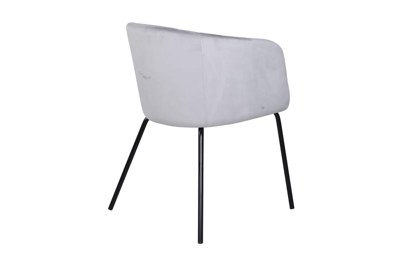 Berit Karmstol med Armstöd - Sammet/Grå/Svart - Möbler - Stolar & fåtöljer - Matstol & köksstol