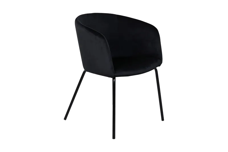 Berit Karmstol med Armstöd - Sammet/Svart - Möbler - Stolar & fåtöljer - Matstol & köksstol