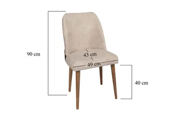 Berriaren Matstol i Tyg med Träben - Ljusbeige - Möbler - Stolar & fåtöljer - Matstol & köksstol