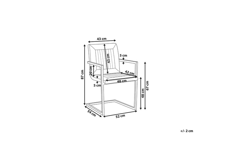 Brandol Matstol 2-pack - Konstläder/Beige - Matstol & köksstol - Karmstol - Sminkstol