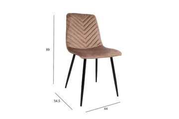 Brie Stol Beige Sammet - Möbler - Stolar & fåtöljer - Matstol & köksstol