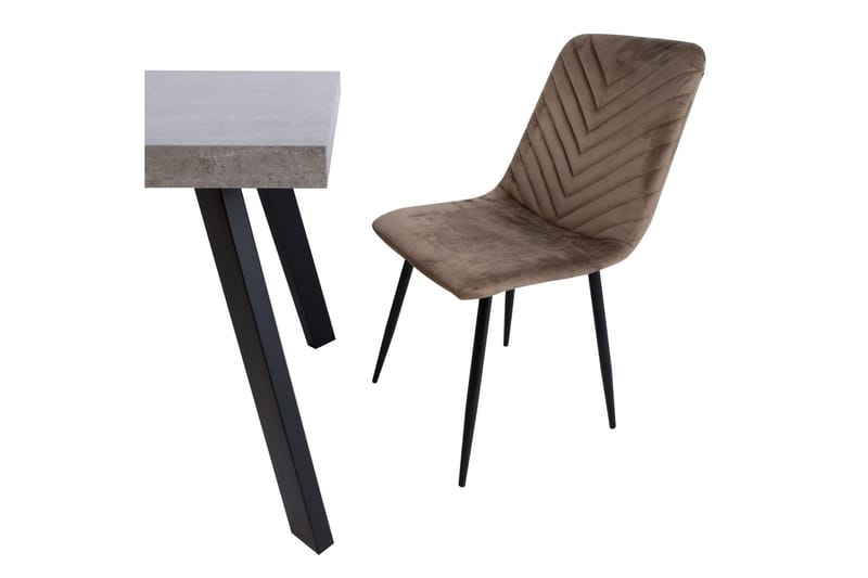 Brie Stol Beige Sammet - Möbler - Stolar & fåtöljer - Matstol & köksstol