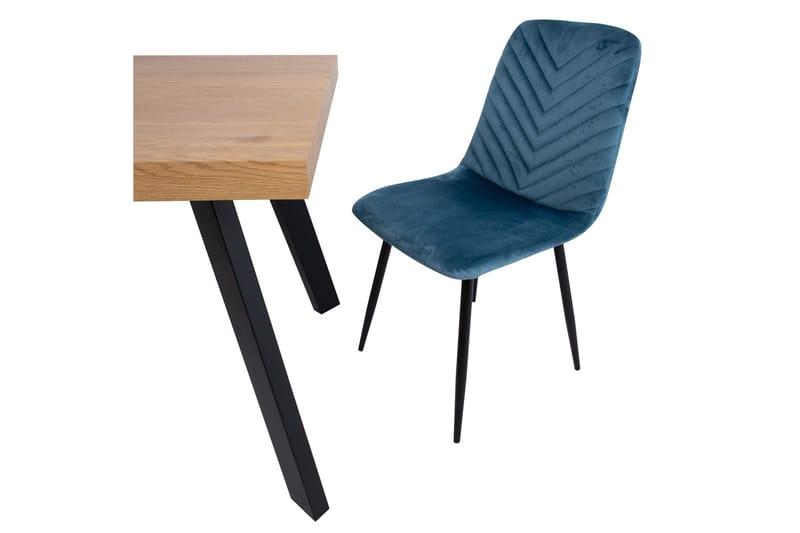 Brie Stol Blå Sammet - Möbler - Stolar & fåtöljer - Matstol & köksstol