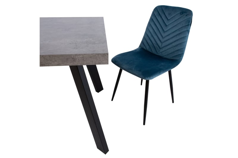 Brie Stol Blå Sammet - Möbler - Stolar & fåtöljer - Matstol & köksstol