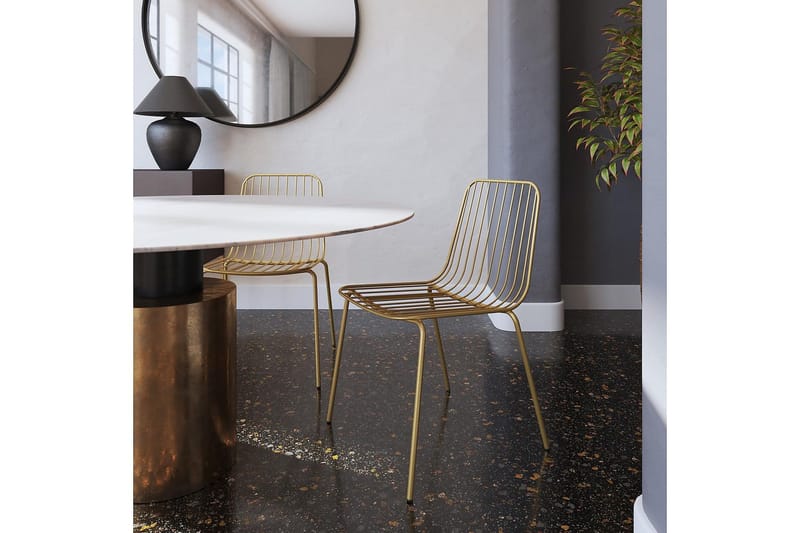 Caden Matstol Guld 2-pack - Dorel Home - Möbler - Stolar & fåtöljer - Matstol & köksstol