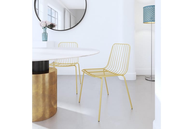 Caden Matstol Guld 2-pack - Dorel Home - Möbler - Stolar & fåtöljer - Matstol & köksstol