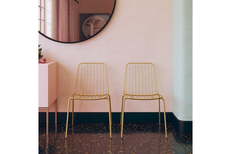 Caden Matstol Guld 2-pack - Dorel Home - Möbler - Stolar & fåtöljer - Matstol & köksstol