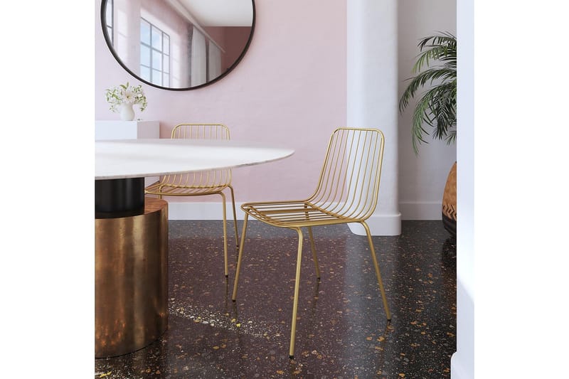 Caden Matstol Guld 2-pack - Dorel Home - Möbler - Stolar & fåtöljer - Matstol & köksstol