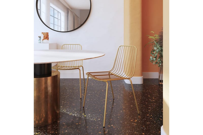 Caden Matstol Guld 2-pack - Dorel Home - Möbler - Stolar & fåtöljer - Matstol & köksstol