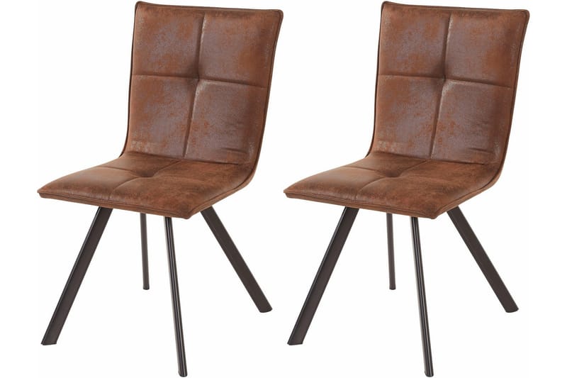 Caedmon Köksstol Konstläder 2-pack - Brun/Metall - Möbler - Stolar & fåtöljer - Matstol & köksstol
