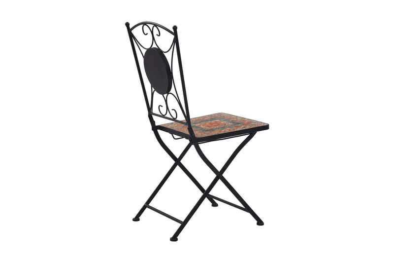 Caféstolar i mosaik 2 st orange/grå - Orange - Möbler - Stolar & fåtöljer - Matstol & köksstol