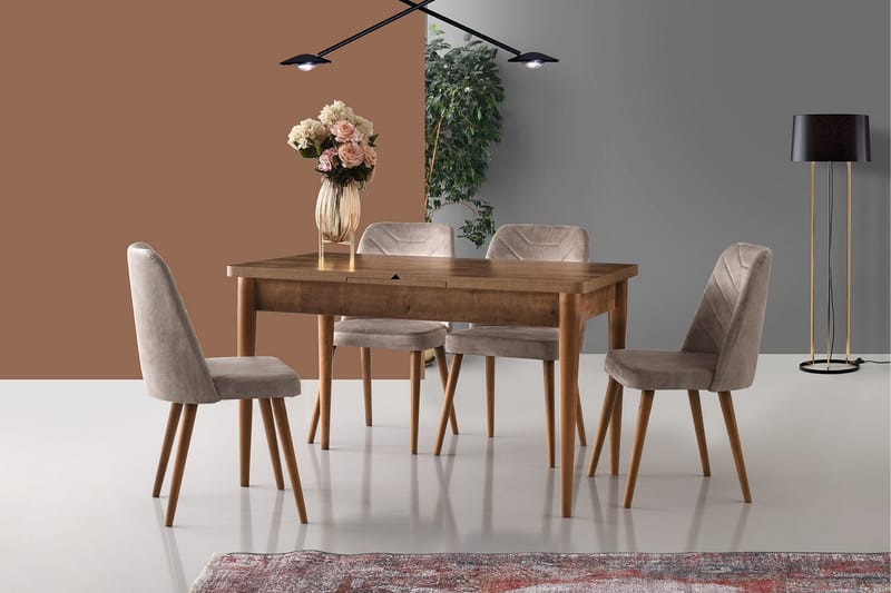 Denounce Matstol 2-Pack - Valnöt/Beige - Möbler - Stolar & fåtöljer - Matstol & köksstol