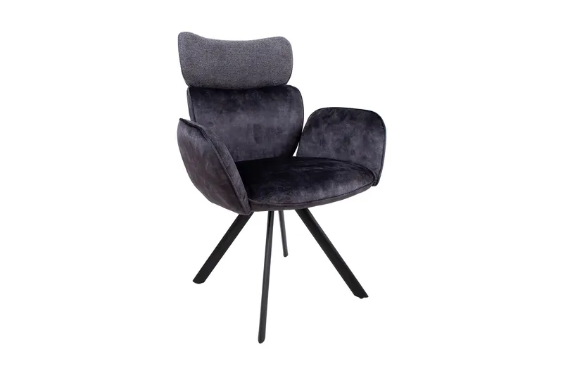 Eddy Stol med armstöd Mörkgrå Sammet, undefined