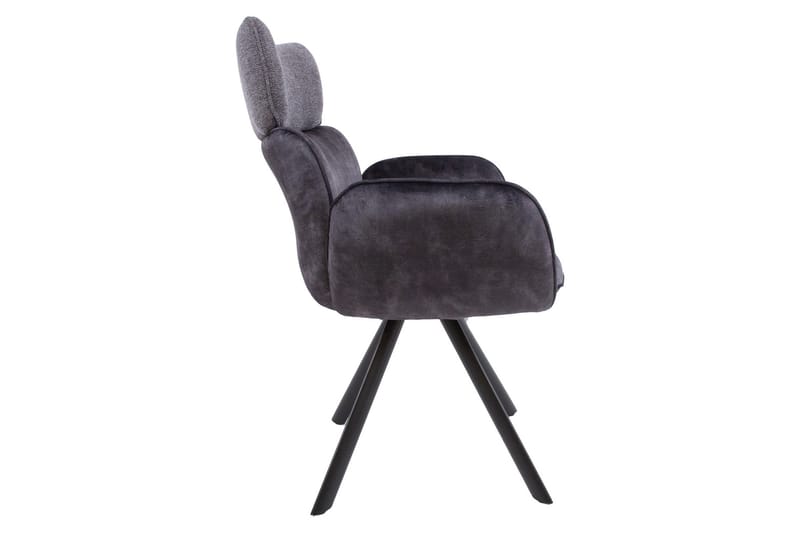 Eddy Stol med armstöd Mörkgrå Sammet - Möbler - Stolar & fåtöljer - Matstol & köksstol