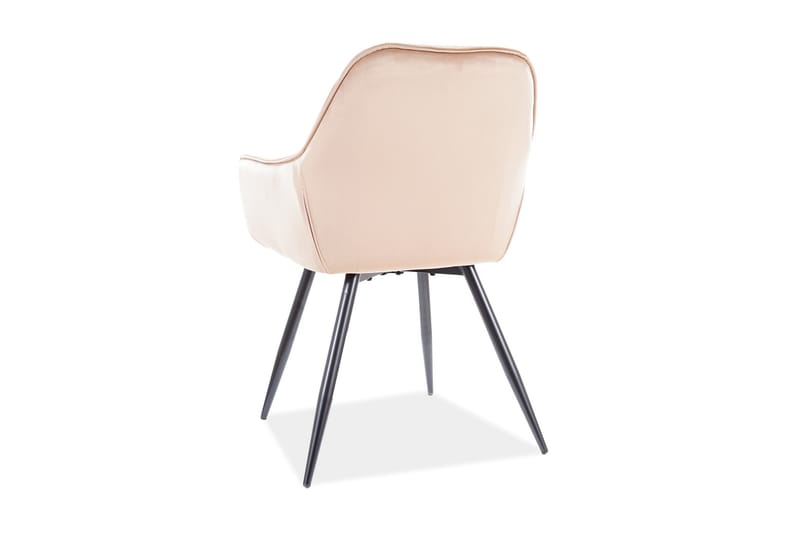 Eiber Karmstol - Sammet/Beige/Svart - Möbler - Stolar & fåtöljer - Matstol & köksstol