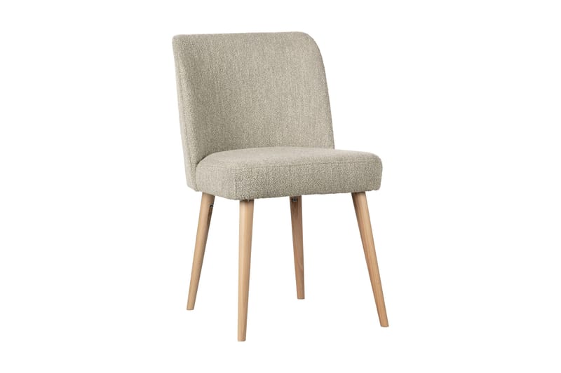Forcea Matstol i Bouclé med Träben, Beige