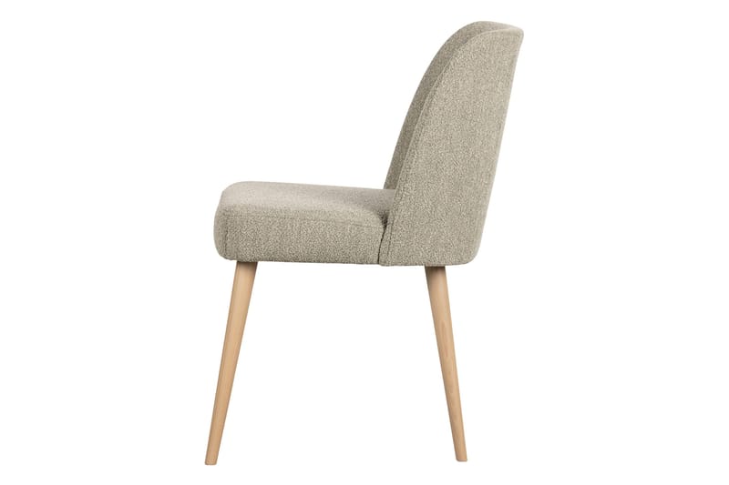 Forcea Matstol i Bouclé med Träben - Beige - Möbler - Stolar & fåtöljer - Matstol & köksstol