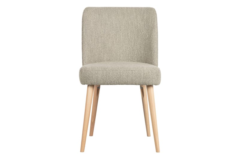 Forcea Matstol i Bouclé med Träben - Beige - Möbler - Stolar & fåtöljer - Matstol & köksstol