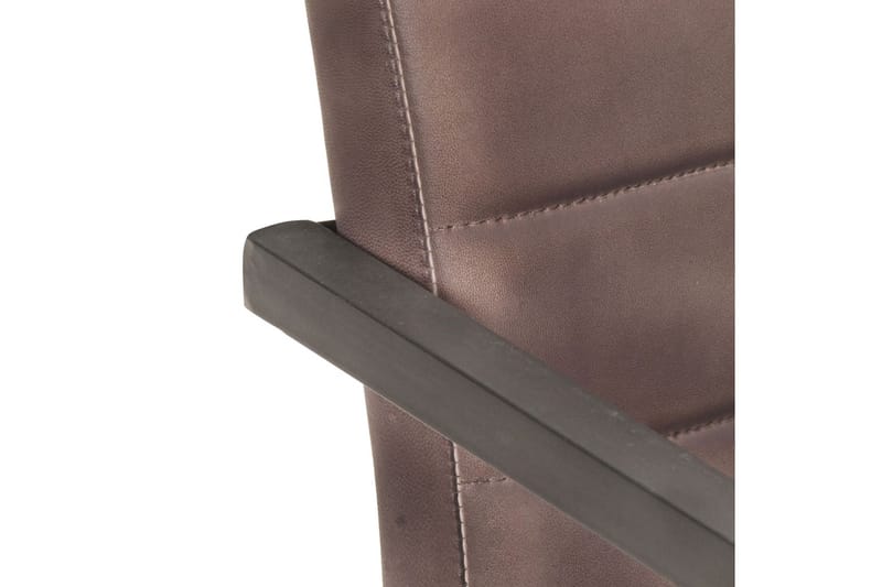 Fribärande matstolar 2 st brun äkta läder - Brun - Sminkstol - Matstol & köksstol - Karmstol