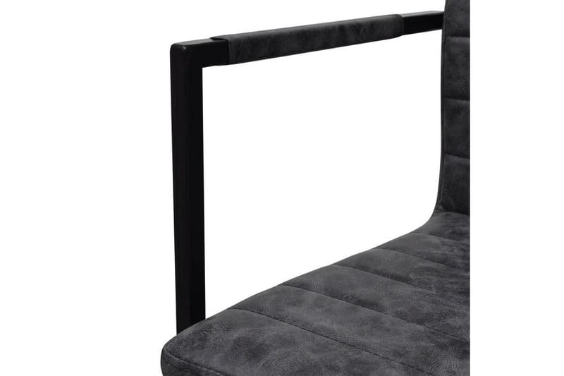 Fribärande matstolar 2 st svart konstläder - Svart - Matstol & köksstol - Sminkstol - Karmstol