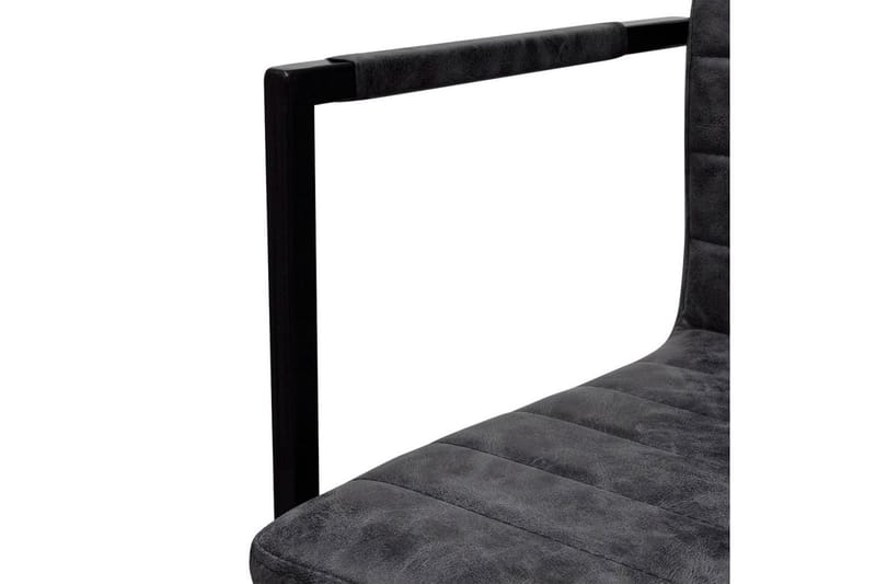 Fribärande matstolar 4 st svart konstläder - Svart - Matstol & köksstol - Sminkstol - Karmstol