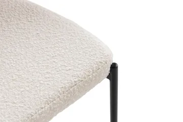 Gemmiano Matstol & Köksstol i Bouclé Teddy med Svarta Metallben - Vit - Möbler - Stolar & fåtöljer - Matstol & köksstol