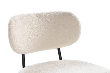 Gemmiano Matstol & Köksstol i Bouclé Teddy med Svarta Metallben - Vit - Möbler - Stolar & fåtöljer - Matstol & köksstol