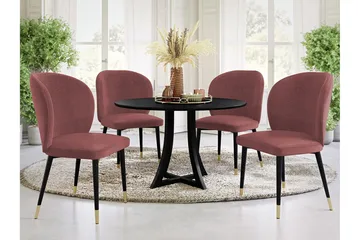 Glenarm Matstol i Sammet med Metallfinish - Gammalrosa - Möbler - Stolar & fåtöljer - Matstol & köksstol
