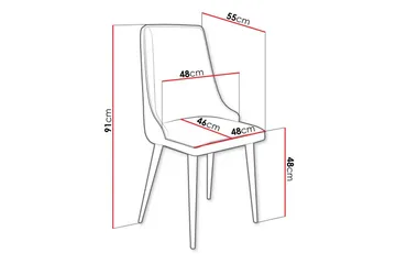 Glenarm Matstol i Sammet med Metallfinish - Krämvit - Möbler - Stolar & fåtöljer - Matstol & köksstol